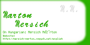 marton mersich business card